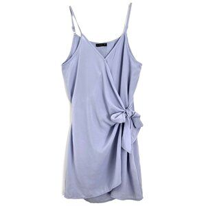 Cotton On size S Light Blue Wrap Dress Strap Sleeves Sash Tie Periwinkle